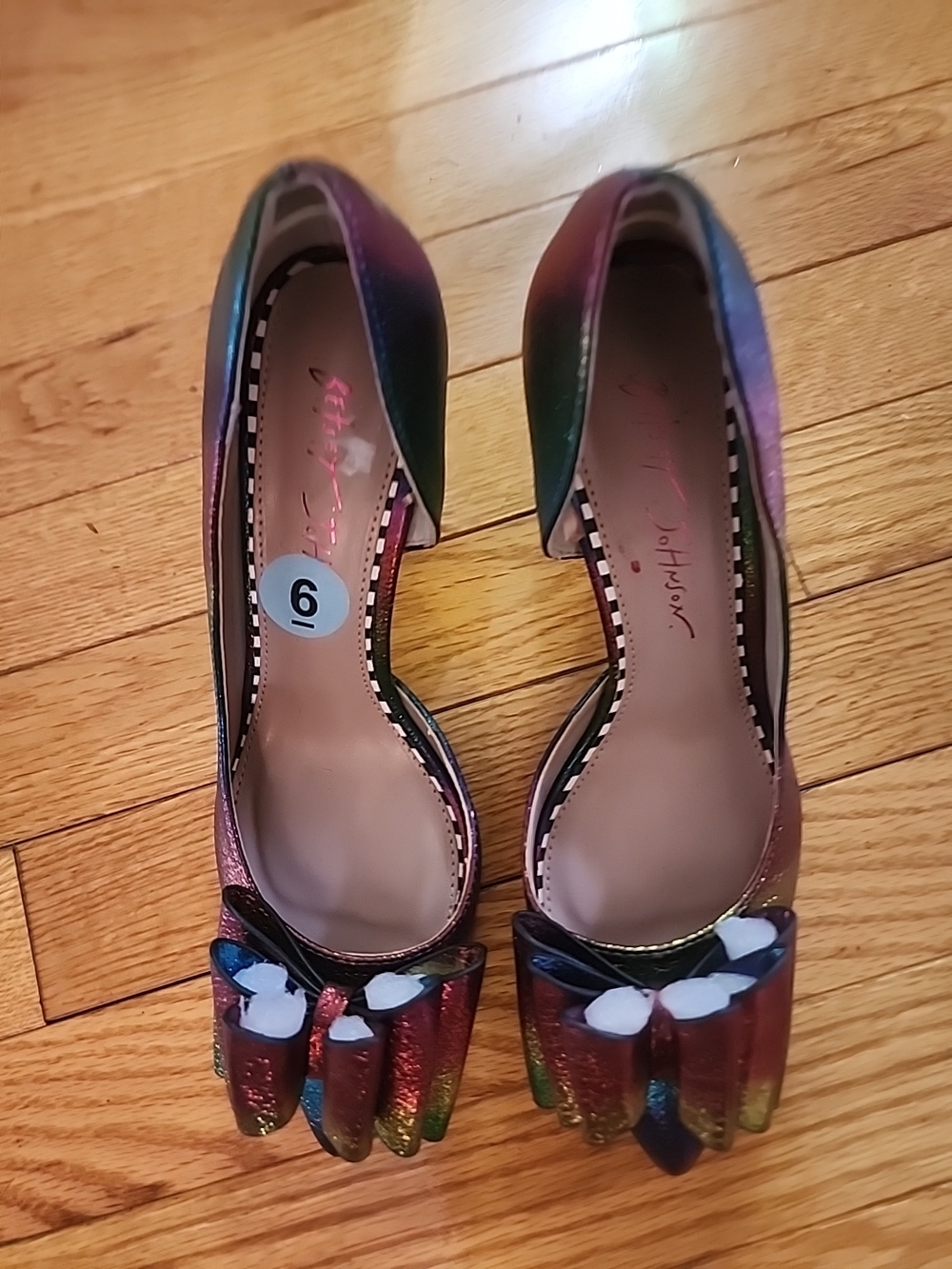 Betsy Johnson Prince D'orssy Multicolor Rainbow Pointy Toe Heels with Bow
